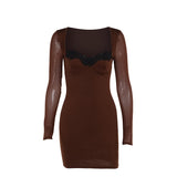 Fall 2025 New Temperament Sleeve Lace Lace Dress Woman DJPT
