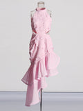 Wind Sexy Party Dress 2025 Summer New Hanging Neck Design Irregular Fishtail Dress Woman