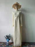 Temperament Famous Heben Wind Pearl Collar High-End Feeling Repair Wool Dress