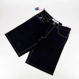Vintage Loose Denim Shorts Men Harajuku Punk High-Waisted Denim Shorts Men's Loose Tide DJPT