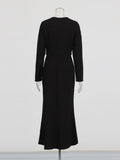 Temperament Elegant Style Dress 2025 Summer New Round Neck Nail Bead Splicing Slim Slim Dress Dress Woman