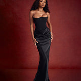 Temperament Thoracic Folding Dress Summer 2025 New Sexy Ass Skirt DJPT
