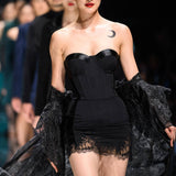 Minority Sexy Sling Dress With Breast-Wearing Women's French Fish Bone Thin-Skinny Dress Bag Hip Skirt Skirt