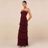 Women's New Breast-Laminated Folded Evening Dress Dress HZ0628