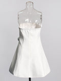 Babes Dress 2025 Spring New Three-Dimensional Rose Espoo Diamond Waist Bra Dress Dress Woman