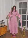 Summer Gentle Wind Loose Broken Flowers And Set Of Ribbons With A Dress
