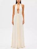 Women's Solid Color Sexy Perspective Low-Breastless Sleeveless Babes Dress Women 8075 HZ0628