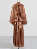 Dress 2025 Summer New Retro Fashion Design Feeling 100-Folded Bat Sleeve Dress Woman