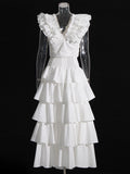 Vintage Elegant Set Spring 2025 New Laminated Laminated Stacked Stacked Laminated Leafed Dress Woman