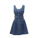 Trendy Cowboy Sling Skirt 2025 New Women's Summer Single Buckle Door Belt Belt Belt Belt Short Skirt Dress Dress Woman
