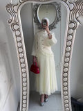 2024 New Wood Ear Design Sense Fashion Temperament Subfolding Loose Skirt Suit Woman