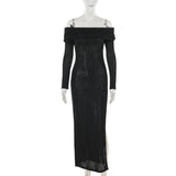 Summer 2025 New Temperamental Dress Sexy Shoulder-Shaped Ring Dress Woman DJPT