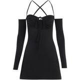 Sling Sexy Boobs Strapped With Hollow Dress Summer Fashion Babes Short Dress Girl DJPT