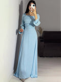 2024 New Hand-Drilled Woven Tape Design Long-Sleeved Fintry Dress