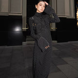 Zhao Sanguan High-End Temperament Wave Long-Sleeved Dress Niche Fashion Dress 2024 Autumn New