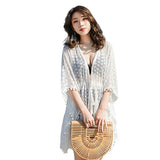 Outside With A Bikini Shirt Beach Coat Hollow With Sunscreen Woman Seaside Vacation