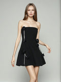Babes Dress 2025 Spring New Three-Dimensional Rose Espoo Diamond Waist Bra Dress Dress Woman