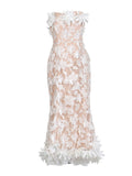 Retro Court Style Thoracic Dress 2025 Summer New Flower Embroidery Mesh Splicing Bag-Groom Dress Woman