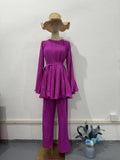 2024 New Folded Design Sense Fashion Temperament Loose Pants Suit Woman