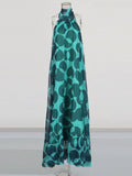 Holiday Wind Sleeveless Hanging Neck Ribbon Dress 2025 New Back Wave Dot Print Dress Women's Summer