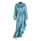 Temperament Fashion Court Style 2025 New Collar Single-D Row Buckle Bubble Sleeve Irregularly Spliced With Dress Woman