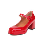 Large Women's Shoes New Single Shoes Work Shoes Mary Jane Thick Heel High Heels High Quality Shoes