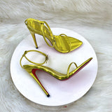 Word With Simple Sandals 12CM High Heel Sexy Fashion Large-Size Men's And Women's Backstring Shoes High Quality Shoes