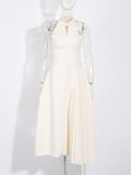 Feel Dress Woman 2025 New Vietnamese Style Design Feeling Waist Thin Sleeveless Splicing Long Dress