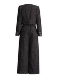 Temperament Commuting Style 2025 Summer New Fashion Small Fragrant Coat + Belt With Trousers Set