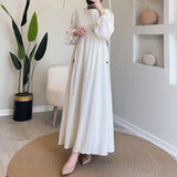Women's Autumn 2024 Muslim Round Lantern Sleeve Elegant And Comfortable Dress