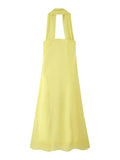 Court Style Chest Ribbon Dress 2025 New Women's Summer Loose Waist Showing Long Skinny Dress Women