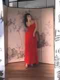 Chun's Beautiful Holiday Sling Skirt In The Spring And Summer Of 2024, Cross-Banding And Striping Waist Dress Woman