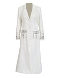 Summer Fashion New Suit Collar Heavy Industry Nails And Studs Spliced Fishtail Dress Dress Dress Woman