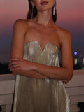 Women's Dress With Chest Pressure Folding Oversized Dress Sexy Dress 100-Fold Dress Woman 8139 HZ0628