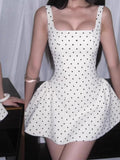 Wave Dot Dress To Close-Back Short Skirt French Summer Sling Skirt Dress HZ0628