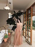 High-End Fluttering Ribbon Wiggle Mesh Patched Tset Dress Women's Holiday Birthday Party Evening Dress