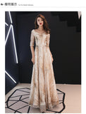 Sky Evening Dress 2025 New Spring Long-Term Skinny Noble Banquet Annual Conference Host Performance Dress Dress Woman