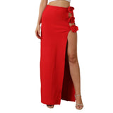 Fashion Three-Dimensional Flower Banding Half-Body Skirt Sexy Open Party Half-Dress Skirt