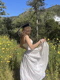 Tea Break French Dress Holiday Breeze Sling Skirt Sling Skirt Waist White Dress Women's Dress HZ0628