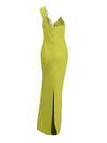 Temperament Elegant Style Dress 2025 Summer New One-Shoulder Three-Dimensional Flowers Sexy Banded Dress Woman