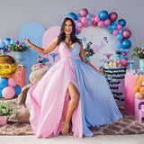 Women's Cotton Splicing Mesh Pregnant Women Drag Sleeveless Dress Photo Dress 1205 Maternity