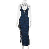 Summer 2025 New Bag Ass Dress Composite Lace Sexy Open Sling Dress Woman DJPT