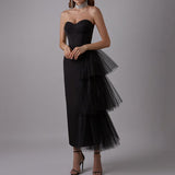 Summer Women's Dinner Dress Dress High Bullµ¯ Pressed Net Yarn