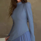 And Winter New Fashion Round Neck French Design Feeling 100 Fold Dress