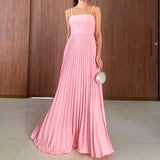 Women's High-Rise Splicing Sexy Dew Solid Color Design Dress In Summer 2025