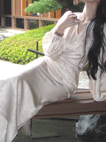 New [Oriental Newcomer] New Chinese Gloss V Collared Vertere Dress Elegant Print Dress HZ0628