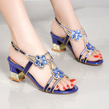 2024 New Fashion Water Drill Flat-Soled Sandals Female Fairy Wind Simia Crystal Beach Shoes Wear High Quality Shoes