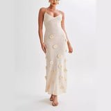 Women's New Sleeveless Dress Three-Dimensional Heavy Industry Knitted Back Strap HZ0628
