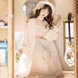 Design New Flower Room Set Hanfu Women's Element Jacket Sling Skirt Set Autumn And Winter 8495