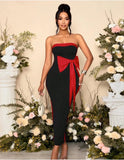 Bow Bump Color With Chest With Dressing Dinner High-End Feel Beautiful Evening Dress